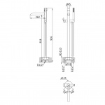 Bruma X-Alpha Bateria wannowa wolnostojąca satin stainless steel 1869801IS