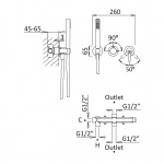 Bruma X-Alpha Bateria wannowo-natryskowa podtynkowa satin stainless steel 1868011IS