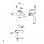 Bruma X-Alpha Bateria wannowo-natryskowa termostatyczna podtynkowa satin stainless steel 1864401IS