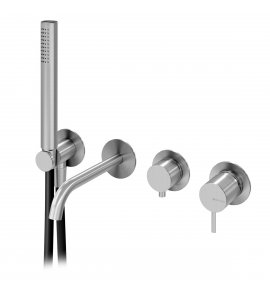 Bruma X-Alpha Bateria wannowo-natryskowa podtynkowa z wylewką Satin stainless steel 1864802IS W MAGAZYNIE!!