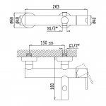 Bruma X-Alpha Bateria wannowo-natryskowa natynkowa Satin stainless steel 1860302IS