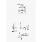 Bruma X-Alpha Zestaw wannowo-natryskowy podtynkowy z deszczownicą Ø 250 mm na ramieniu sufitowym Satin stainless steel 1864212IS