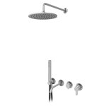 Bruma X-Alpha Zestaw wannowo-natryskowy podtynkowy z deszczownicą Ø 250 mm na ramieniu ściennym Satin stainless steel 1863212IS