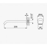 Bruma ZenR Wylewka umywalkowa ścienna 205 mm Sunset 1569429SS