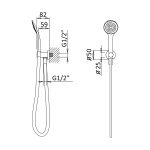  Bruma Zestaw natryskowy ścienny z wężem i słuchawką chrom 1455723CR