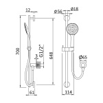Bruma Zestaw natryskowy ścienny z wężem, drążkiem i słuchawką night sky 1455724NS