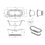  Burlington Admiral Wanna wolnostojąca 165x70 cm biała ET5C