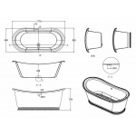 Burlington Admiral Wanna wolnostojąca 180x88 cm biała ET6C