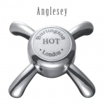 Burlington Anglesey Pokrętła do baterii (para) chrom T2