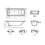 Burlington Arundel Wanna do Zabudowy 170x70 cm biała E28