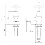 Burlington Bateria umywalkowa 2-otworowa z głowicą ceramiczną Chrom T5-QT