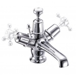 Burlington Bateria umywalkowa jednootworowa z głowicą ceramiczną i korkiem automatycznym Chrom T12-QT