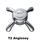 Burlington Bateria umywalkowa 2-otworowa z głowicą ceramiczną chrom T25-QT