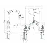 Burlington Bateria umywalkowa 2-otworowa z głowicą ceramiczną chrom T25-QT