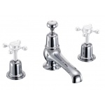 Burlington Bateria umywalkowa 3-otworowa termostatyczna z korkiem automatycznym chrom T26