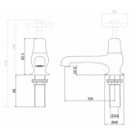 Burlington Bateria wannowa 2-otworowa z głowicą ceramiczną chrom T7-QT