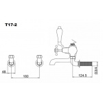 Burlington Bateria wannowa z głowicą ceramiczną chrom T10-QT