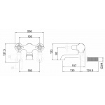 Burlington Bateria wannowa z głowicą ceramiczną chrom T10-QT