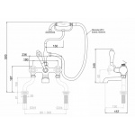 Burlington Bateria wannowo-natryskowa chrom T8