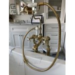 Burlington Bateria wannowo-natryskowa wolnostojąca z głowicą ceramiczną i osprzętem gold T8QTGOLD+T1GOLD+T18GOLD+W7GOLD