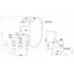 Burlington Bateria wannowo-natryskowa wolnostojąca z głowicą ceramiczną i osprzętem gold T8QTGOLD+T1GOLD+T18GOLD+W7GOLD