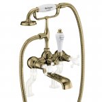 Burlington Bateria wannowo-natryskowa ze słuchawką i wężem gold T8-QTGOLD W MAGAZYNIE!!