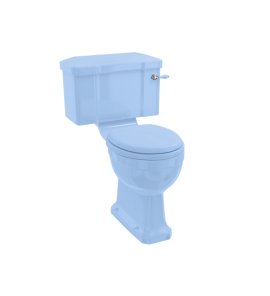   Burlington Bespoke Miska stojąca do kompaktu ze spłuczką z rączką i deską wolnoopadającą 51,5x72 Enchanted Blue P5ENCH+C1ENCH+S101CHRENCH