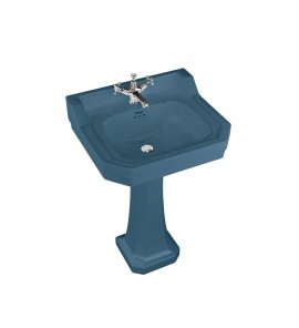 Burlington Bespoke Umywalka ścienna 56x47 cm 3-otworowa, Alaska Blue B43THBLUE