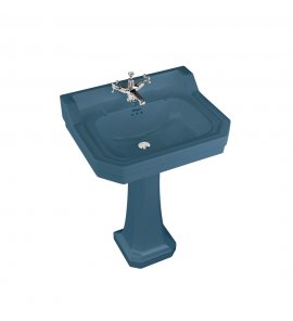 Burlington Bespoke Umywalka ścienna 61x50,5 cm 3-otworowa, Alaska Blue B53THBLUE