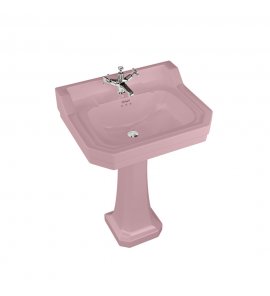 Burlington Bespoke Umywalka ścienna 61x50,5 cm 3-otworowa, Confetti Pink B53THPINK