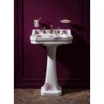 Burlington Bespoke Umywalka ścienna 61x50,5 cm 2-otworowa, Botanical Pink B52THBOTA