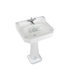 Burlington Bespoke Umywalka ścienna 56x47 cm 2-otworowa, Country Meadow B42THMEAD