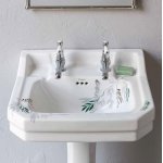 Burlington Bespoke Umywalka ścienna 61x50,5 cm 2-otworowa, Spring Forest B52THFORE