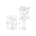 Burlington Bespoke Umywalka ścienna 56x47 cm 3-otworowa, Venice B43THVEN