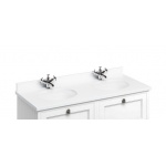 Burlington Minerva Blat z umywalkami podblatowymi 129,6x54,8 Biały BW12