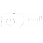 Burlington Minerva Blat z umywalką podblatową 1060 mm Lewy Biały BW98L