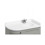 Burlington Minerva Blat z umywalką podblatową 1060 mm Prawy Biały BW98R