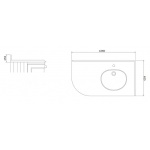 Burlington Minerva Blat z umywalką podblatową 1060 mm Prawy Biały BW98R