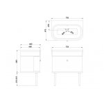 Burlington Chalfont Szafka pod umywalkę z szufladą 750 mm stojąca szary CH75G