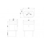 Burlington Chalfont Szafka pod umywalkę z szufladą 650 mm stojąca szary CH65G