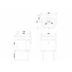 Burlington Chalfont Szafka pod umywalkę z szufladą 550 mm stojąca szary CH55G