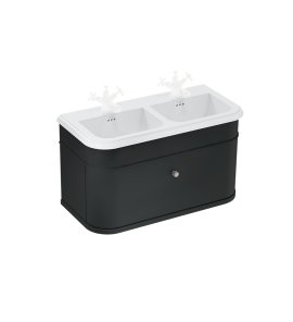 Burlington Chalfont Szafka pod umywalkę z szufladą 1000 mm stojąca czarny mat CH100MB