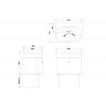    Burlington Chalfont Zestaw umywalka 65x47 biała + szafka czarna + uchwyt chrom + nogi czarne CHALFONT65BMCB