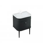    Burlington Chalfont Zestaw umywalka 65x47 biała + szafka czarna + uchwyt chrom + nogi czarne CHALFONT65BMCB