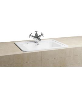 Burlington Countertop Vanity Umywalka wpuszczana w blat 54x42,2 cm jednootworowa, Biała B131TH