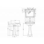 Burlington Classic Umywalka 3-otworowa 65x57,5 cm biała B153TH