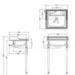 Burlington Classic Umywalka ścienna 51x45 cm 2-otworowa, Biała B202TH
