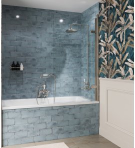 Burlington Classique Parawan na wannę otwierany 85x150 brushed nickel CQBSLC0850
