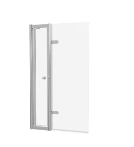 Burlington Classique Parawan na wannę z otwieraną wnęką i otwieraną ścianką 85x150 chrom CQBSILADC0850
