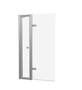 Burlington Classique Parawan na wannę z otwieraną wnęką i otwieraną ścianką 85x150 brushed nickel CQBSILADL0850